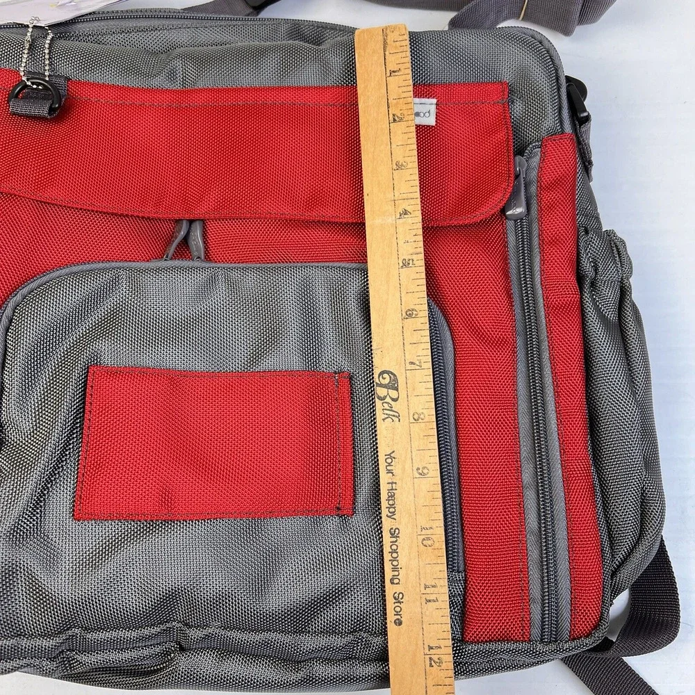 simplygood Smart Square Diaper Bag Red Insulated Backpack Zipper Compartments